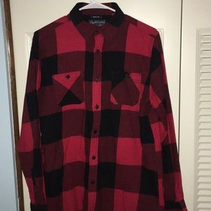 Red & Black plaid Flannel long-sleeve shirt